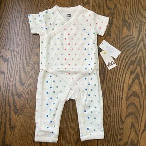 NWT Tea Collection Wrap Baby Romper Stars